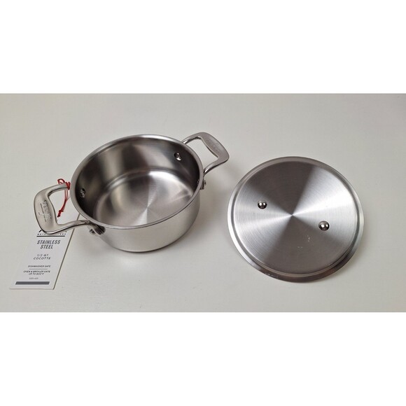 NWT All-Clad 1/2 Qt. Mini Stainless Steel Cocotte Dutch Oven w/ Lid - Picture 2 of 7